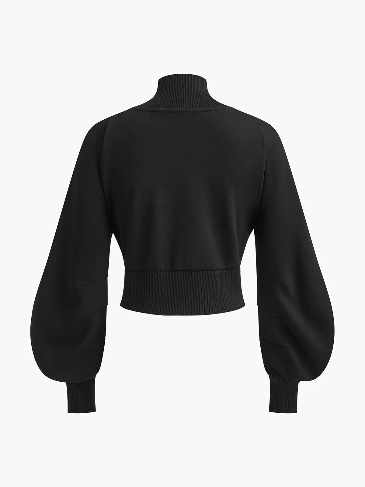 Puff-Sleeve Denim Panel Slim Jacket sold by COMMENSE product image thumbnail 2