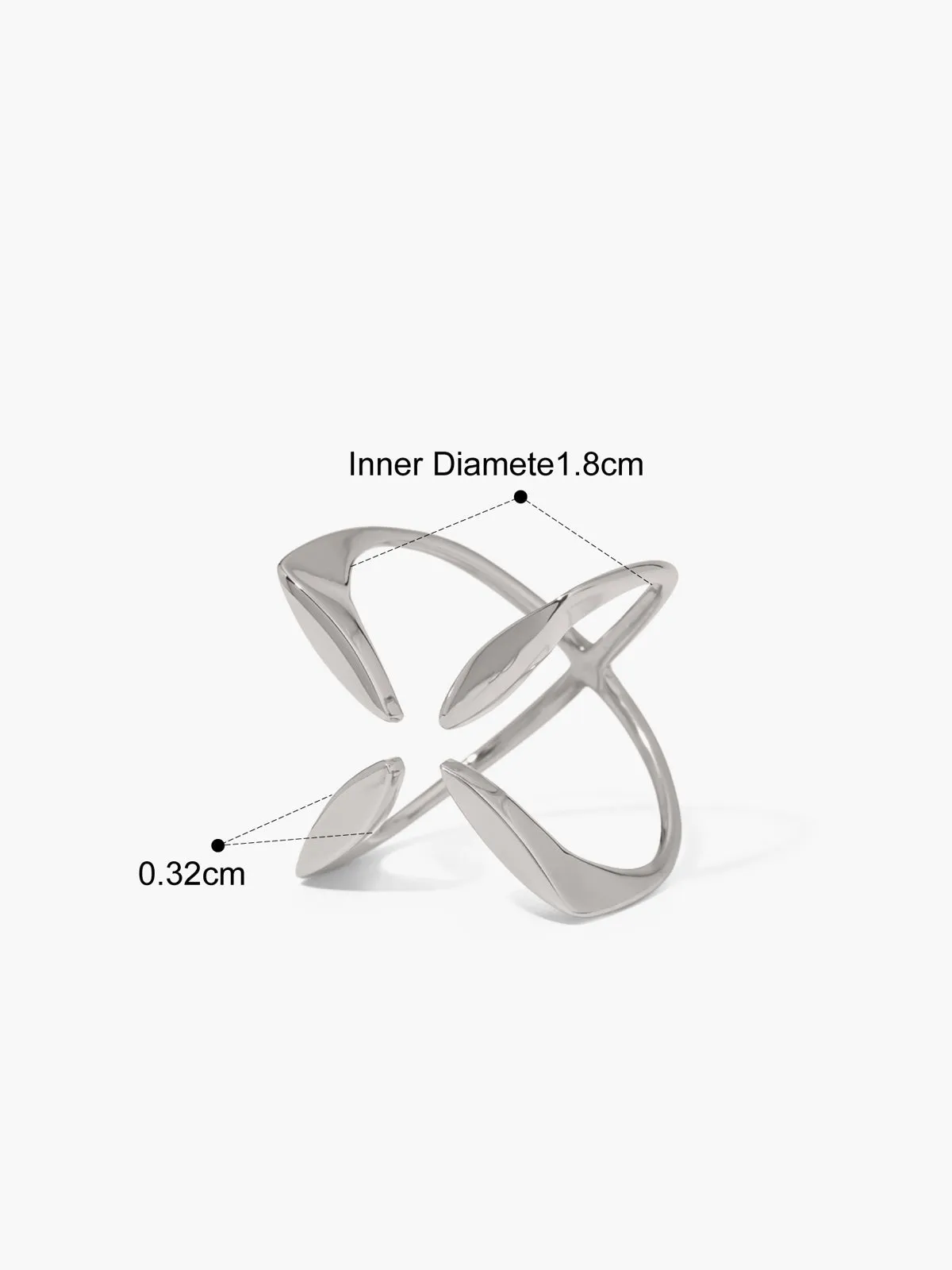 Criss Cross Four-Leaf Open Ring sold by COMMENSE product image thumbnail 2