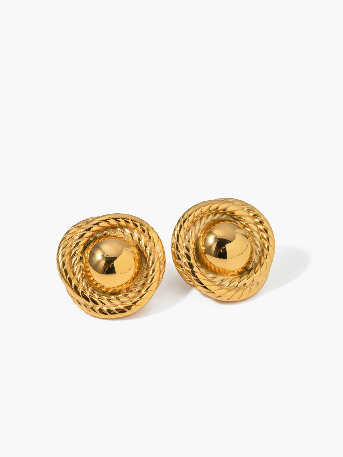 Screw Thread Round Earrings sold by COMMENSE