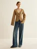 V-Neck Split Button Cardigan sold by COMMENSE