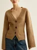 V-Neck Split Button Cardigan sold by COMMENSE