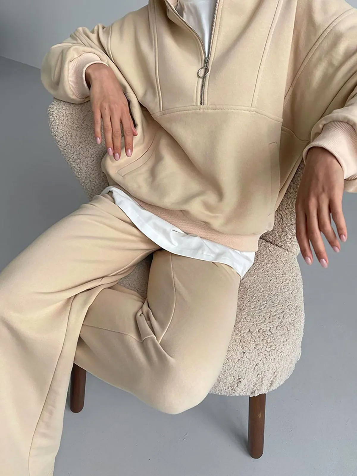 Cotton Pullover Shirt Straight Pants Set sold by COMMENSE product image thumbnail 2