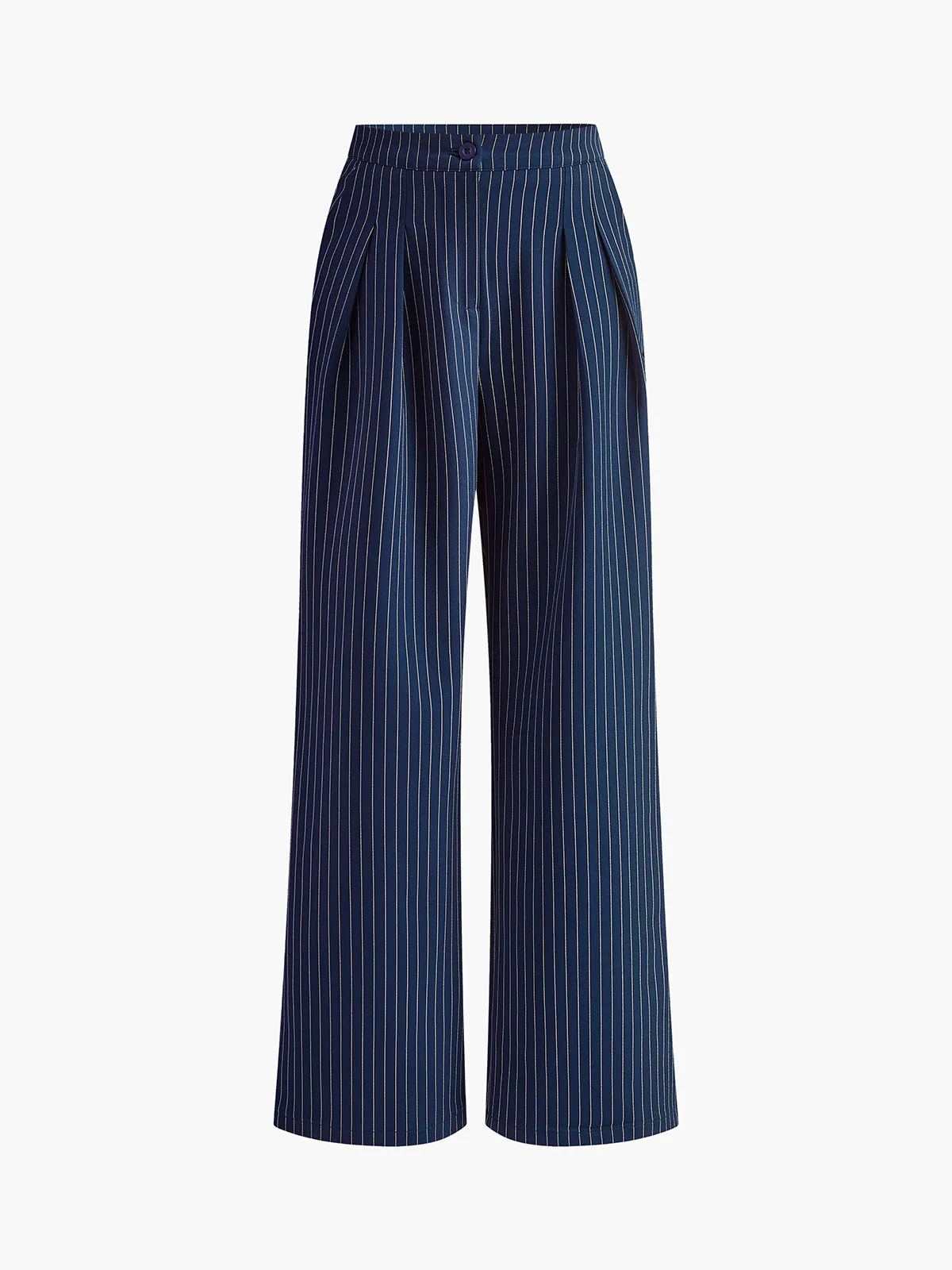 Pinstripe Pleated Wide-Leg Pants sold by COMMENSE product image thumbnail 5