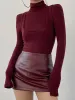 2 in 1 Mock Neck Jersey Top sold by COMMENSE