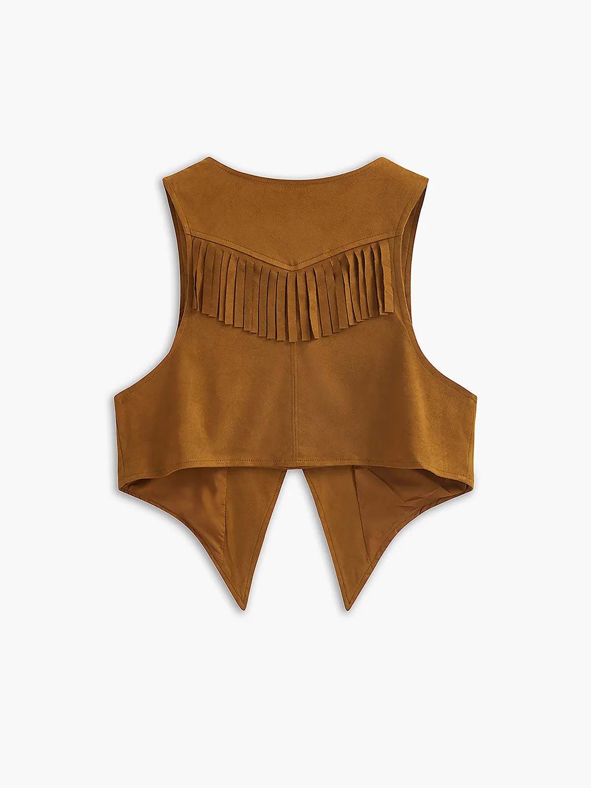 Tassel Suede V-Neck Vest sold by COMMENSE product image thumbnail 2