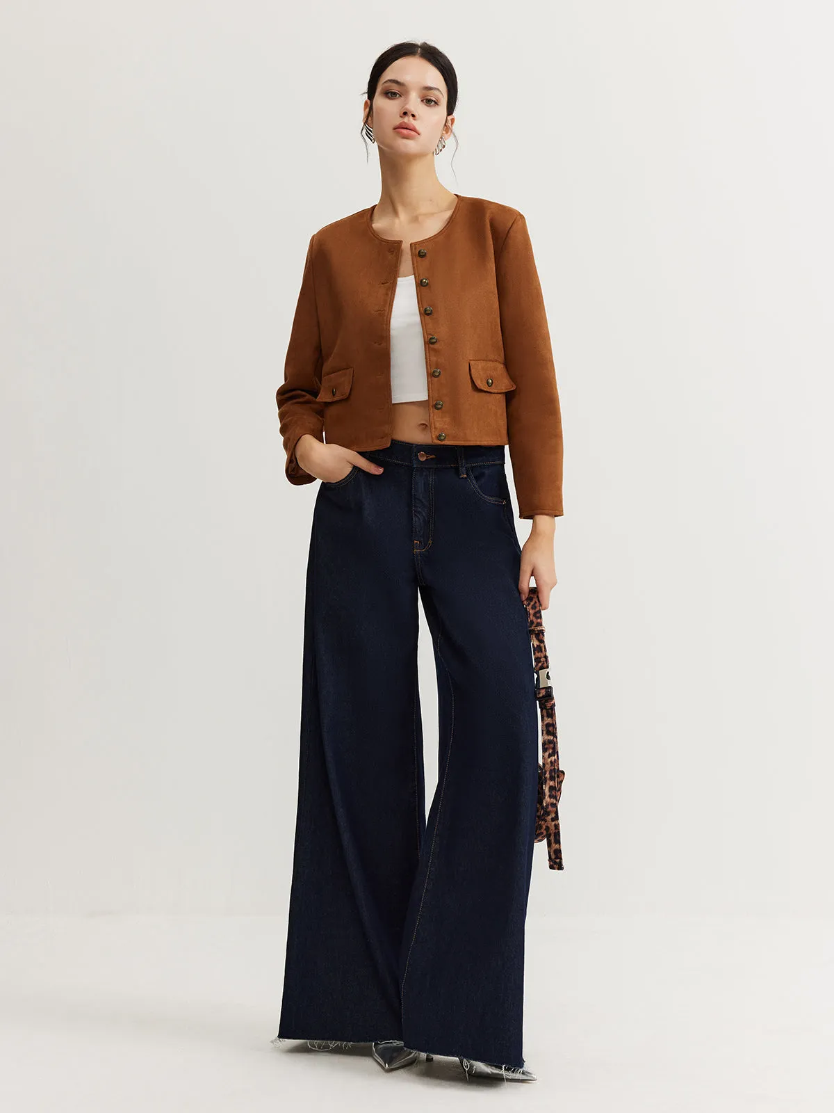 Leisure Button Suede Trench Coat sold by COMMENSE product image thumbnail 3