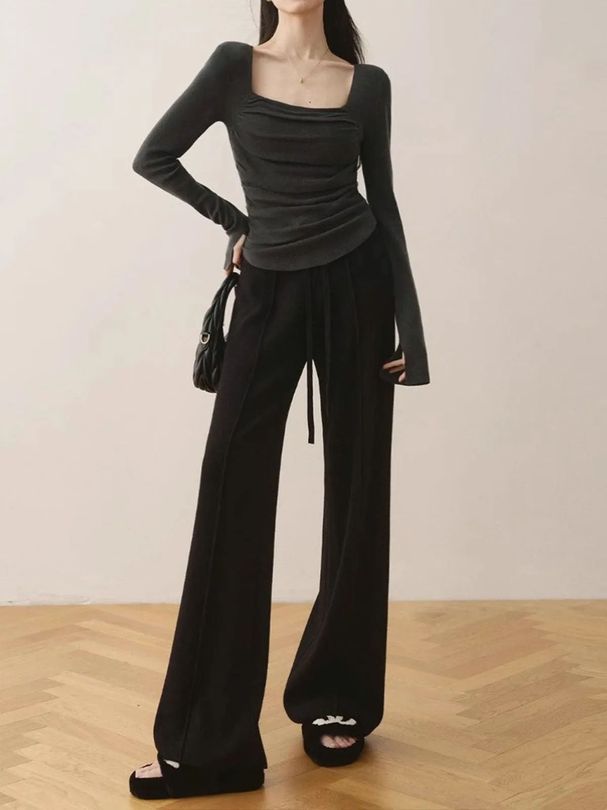 Cotton Square Neck Slim Sweater sold by COMMENSE product image thumbnail 5