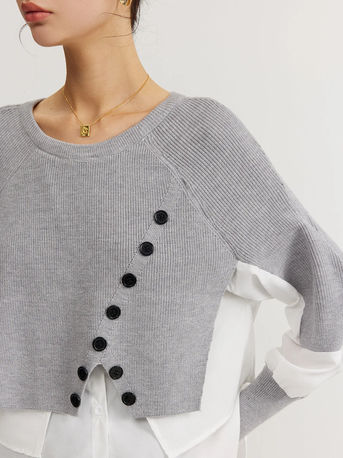 Color Block Panel Knit Top sold by COMMENSE product image thumbnail 5