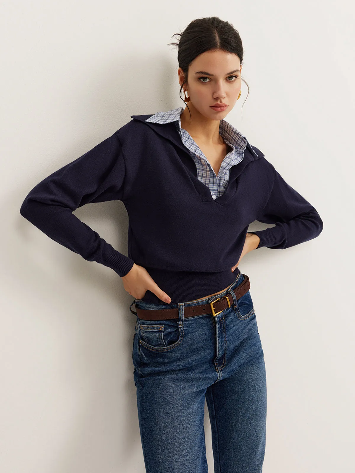 2 in 1 Leisure Lapel Knit Top sold by COMMENSE product image thumbnail 2