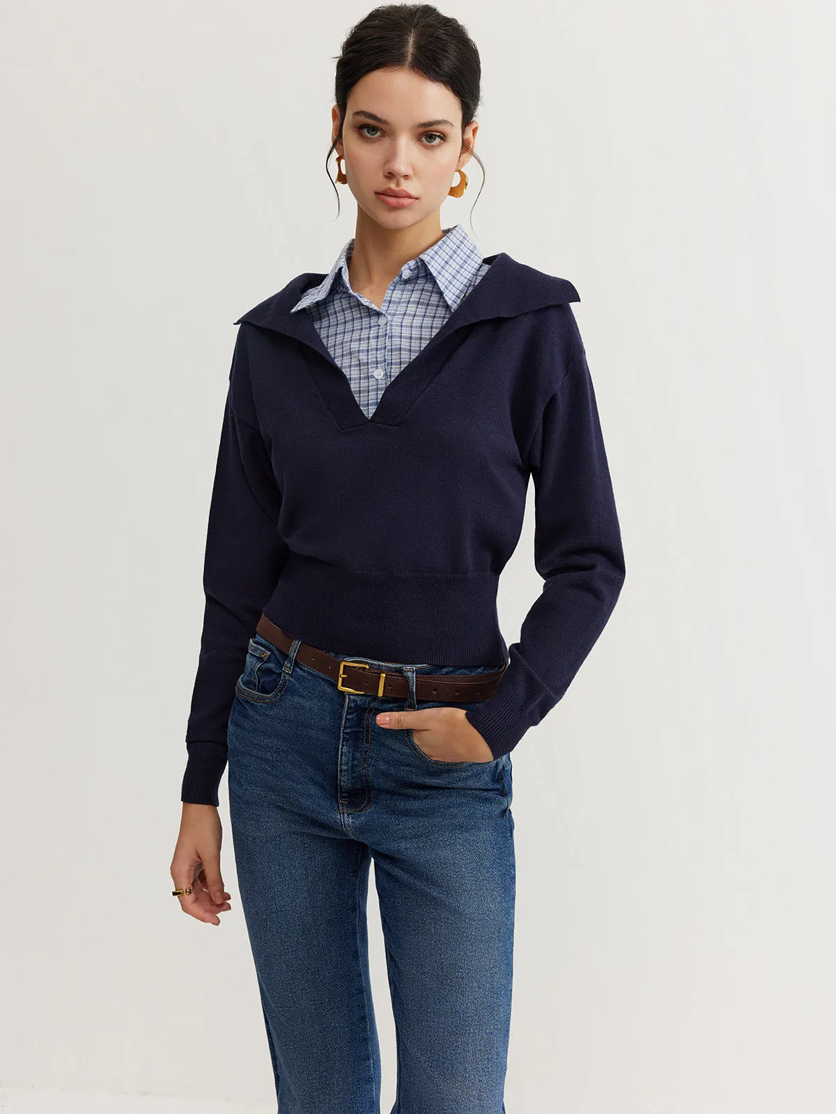 2 in 1 Leisure Lapel Knit Top sold by COMMENSE product image thumbnail 3