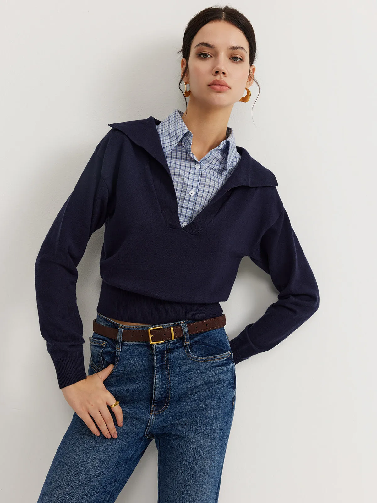 2 in 1 Leisure Lapel Knit Top sold by COMMENSE product image thumbnail 4