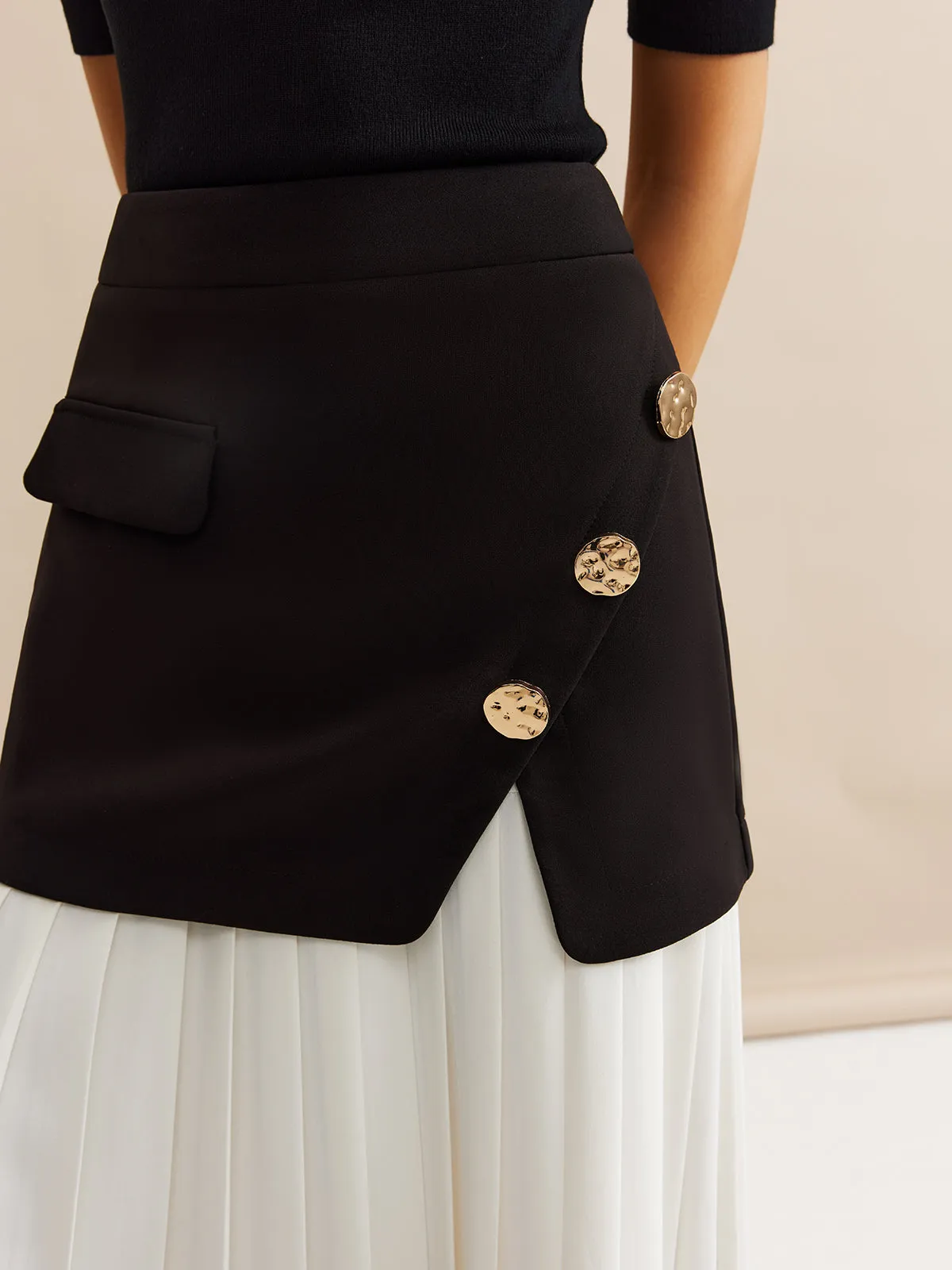Pleated Panel Midi Skirt sold by COMMENSE product image thumbnail 2