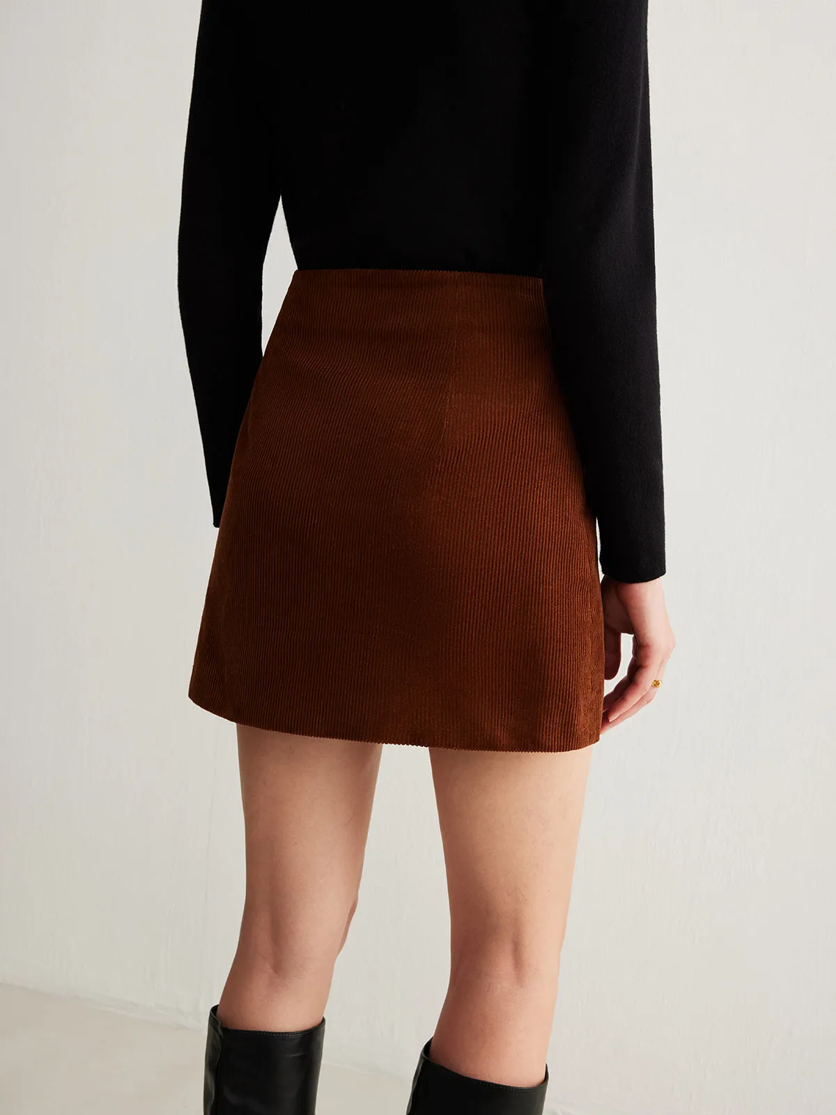 Cotton Corduroy A-Line Skirt sold by COMMENSE product image thumbnail 3