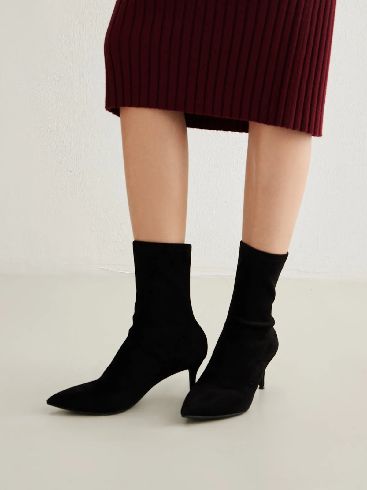 Slingback Heel Suede Ankle Boots sold by COMMENSE product image thumbnail 4