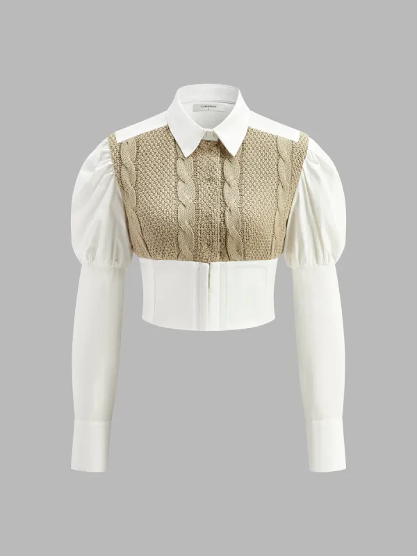 Elegant Pleated Panel Cinched Shirt sold by COMMENSE