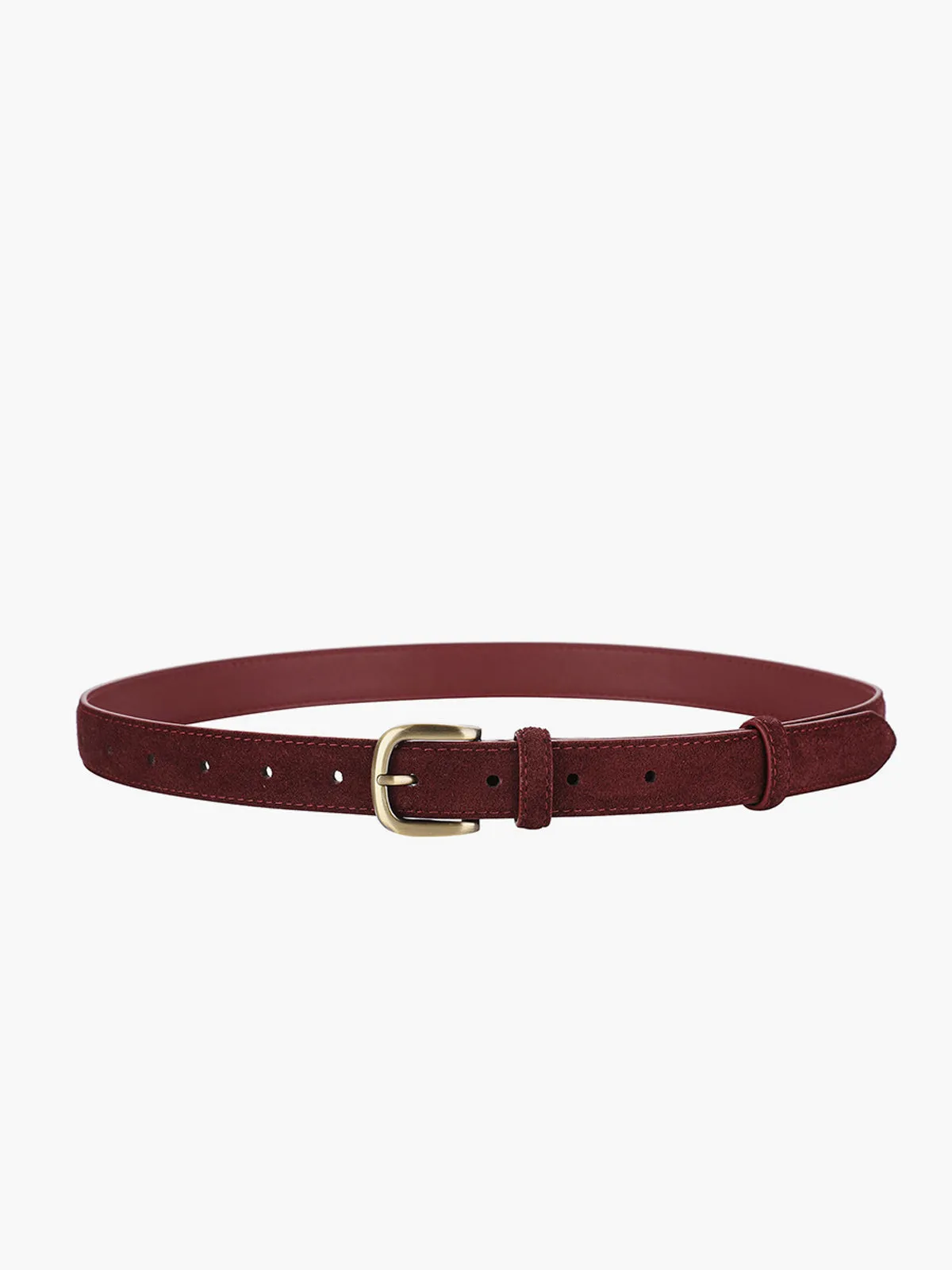 Suede Buckle Slim Belt sold by COMMENSE