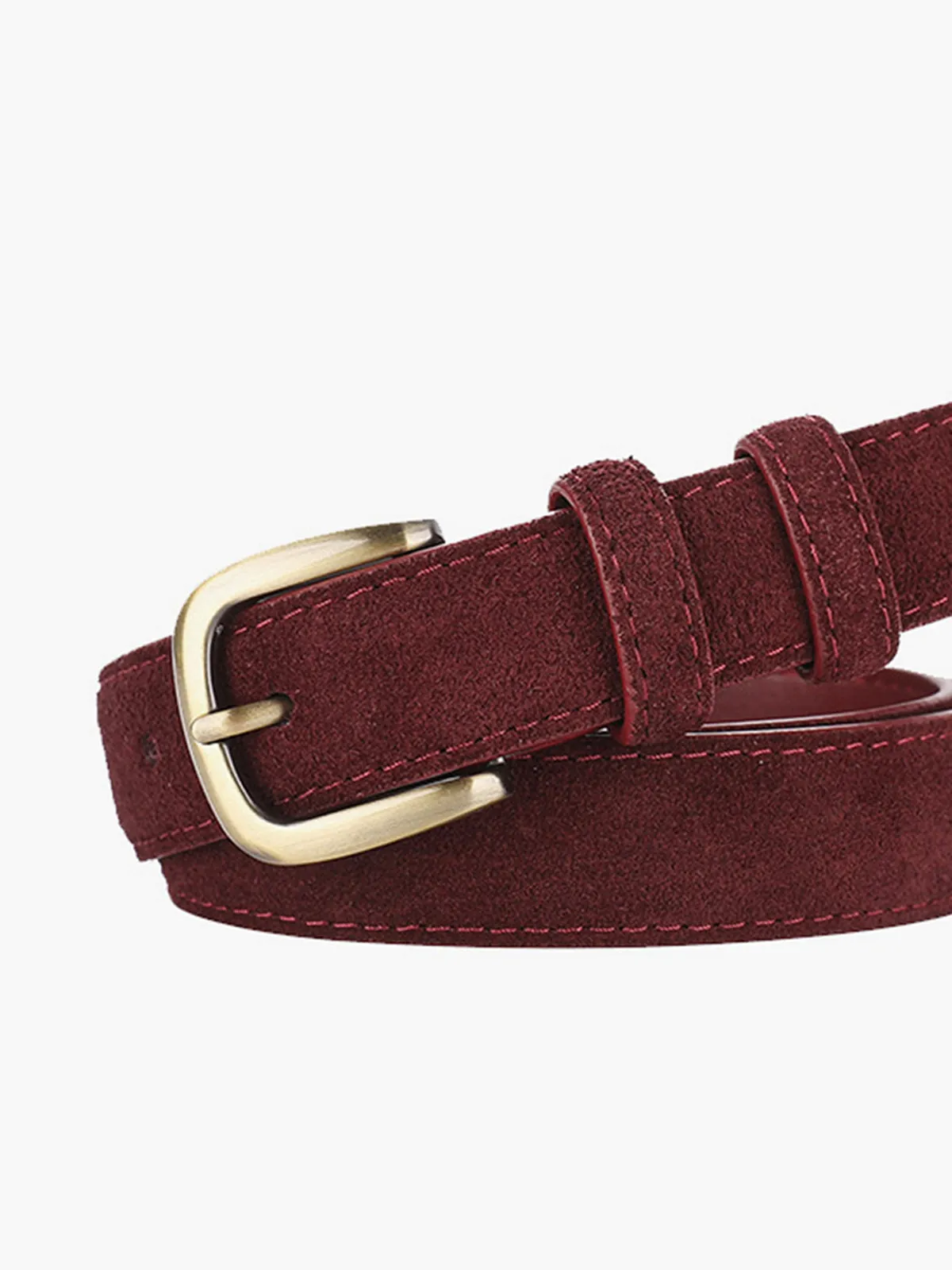 Suede Buckle Slim Belt sold by COMMENSE product image thumbnail 3