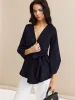 Minimalist Wrap Cardigan With Belt sold by COMMENSE