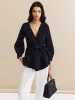 Minimalist Wrap Cardigan With Belt sold by COMMENSE