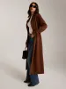 Suede Belted Button Long Trench Coat sold by COMMENSE