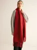 Wool-Blend Minimalist Tassel Scarf sold by COMMENSE