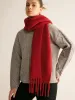 Wool-Blend Minimalist Tassel Scarf sold by COMMENSE