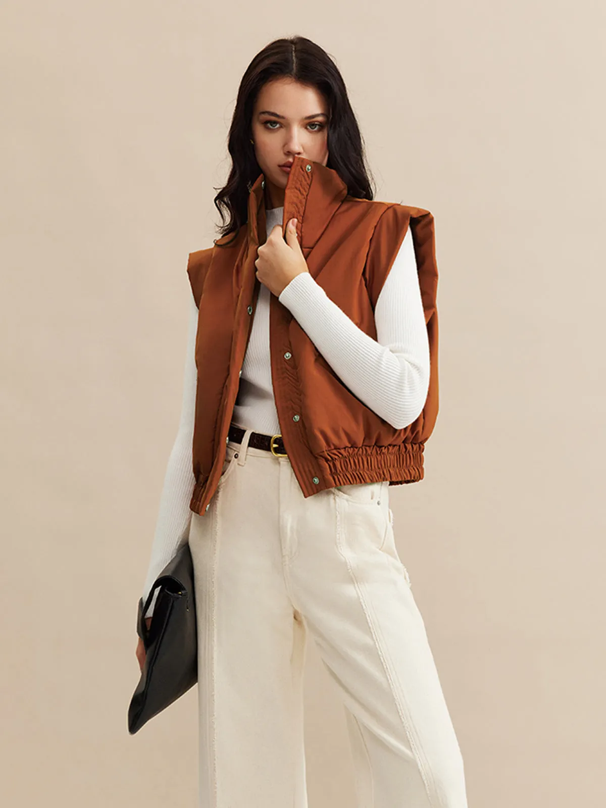 Stand Collar Button Warm Vest sold by COMMENSE product image thumbnail 2