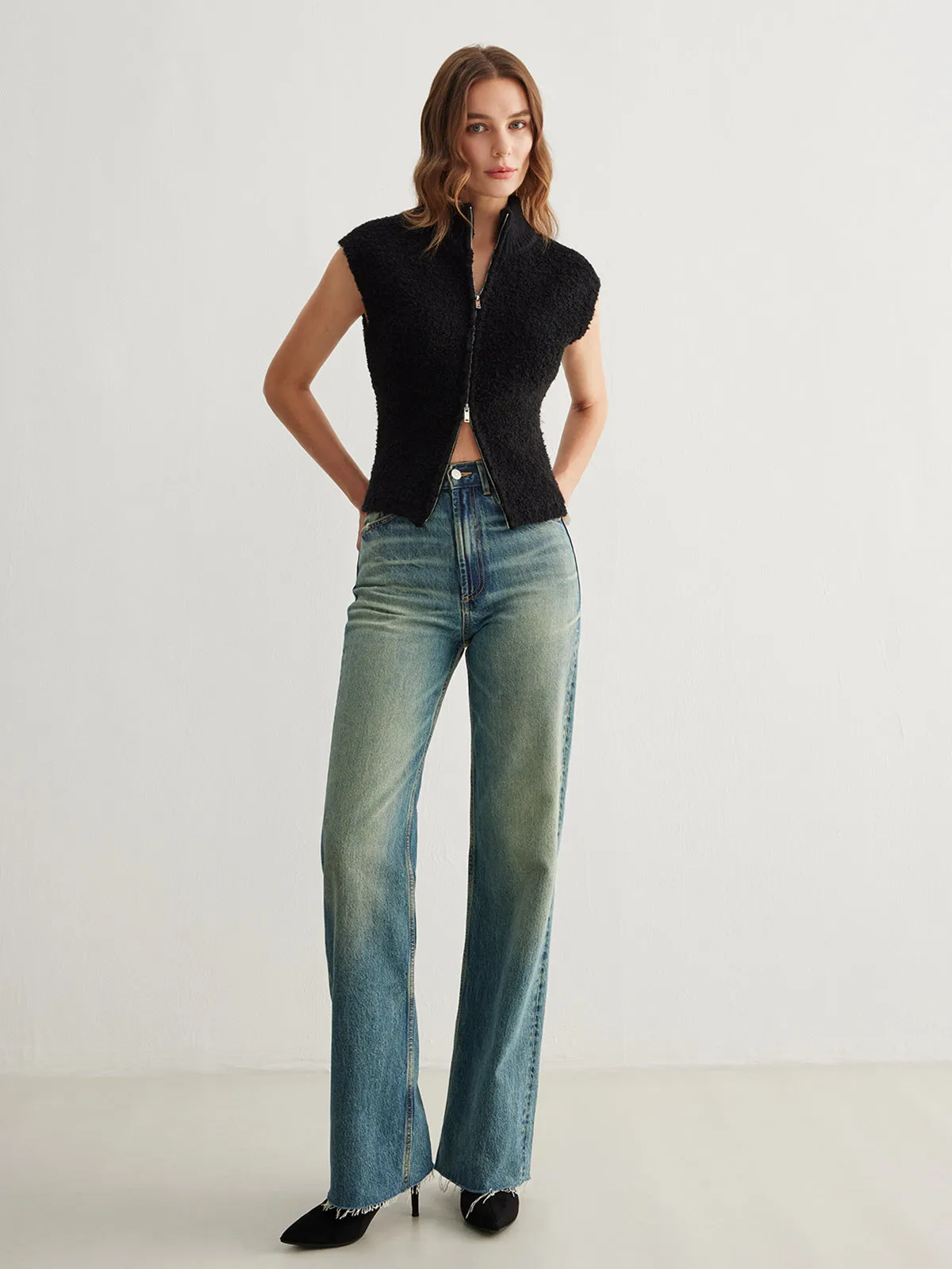 Two Way Zip Minky Cardigan sold by COMMENSE product image thumbnail 3