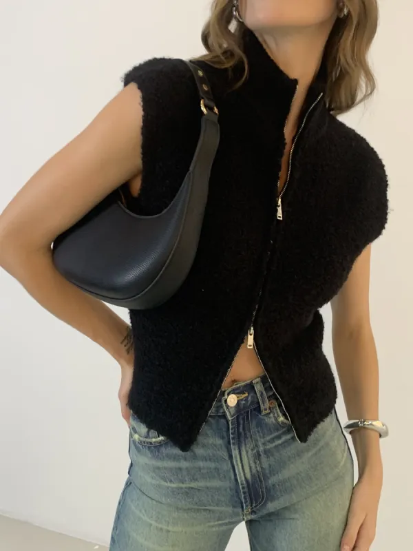 Two Way Zip Minky Cardigan sold by COMMENSE