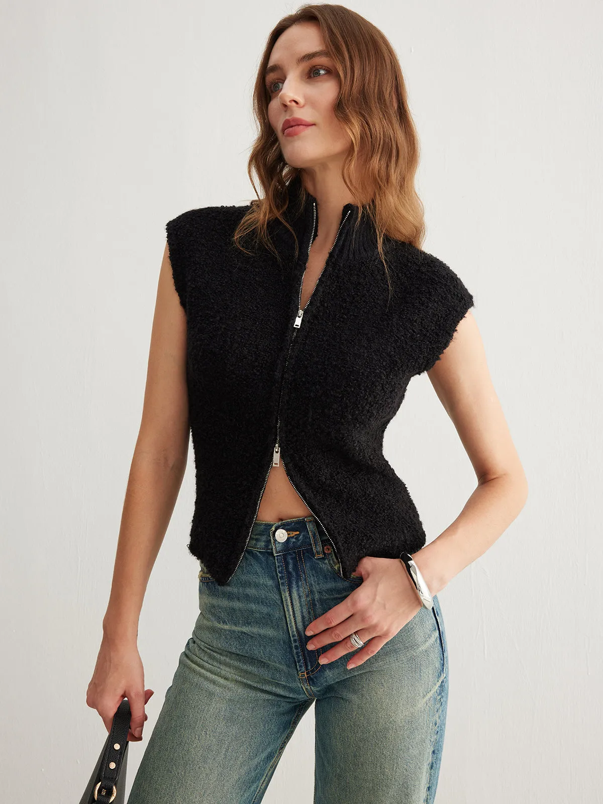 Two Way Zip Minky Cardigan sold by COMMENSE product image thumbnail 5