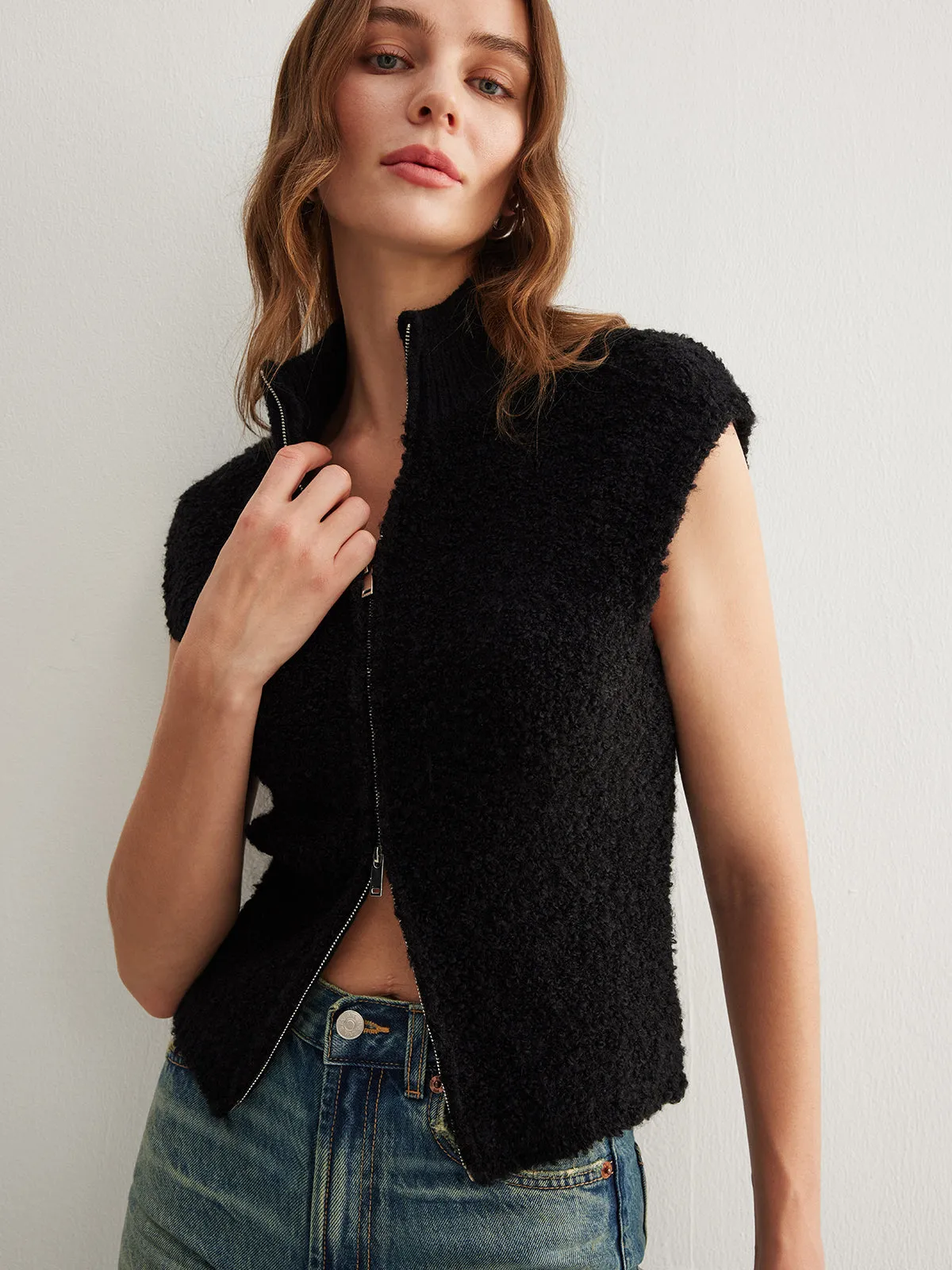 Two Way Zip Minky Cardigan sold by COMMENSE product image thumbnail 2