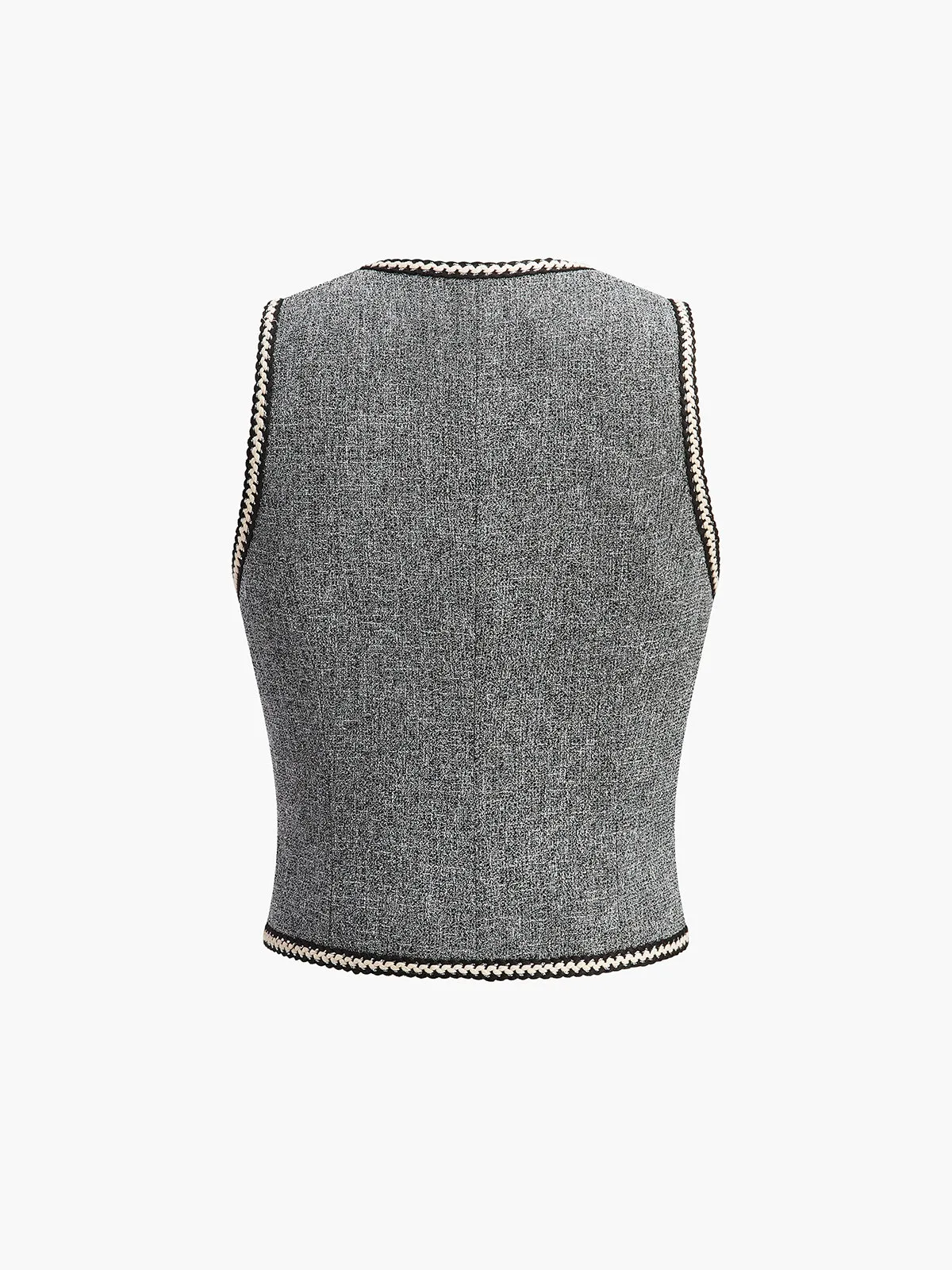 Pearl Button Split Crop Vest sold by COMMENSE product image thumbnail 3