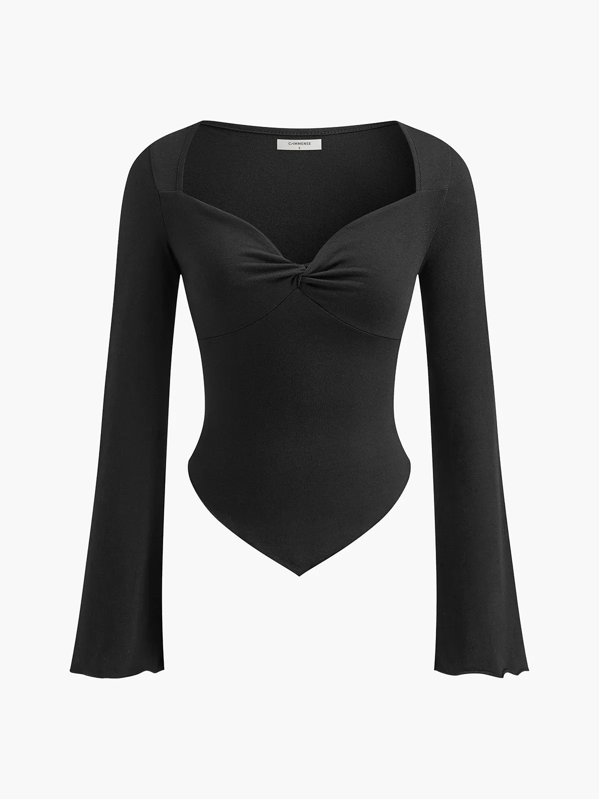 Asymmetrical Sweetheart Knotted Jersey Top sold by COMMENSE product image thumbnail 2
