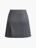 Side Pleated Buckle Belted Skirt sold by COMMENSE