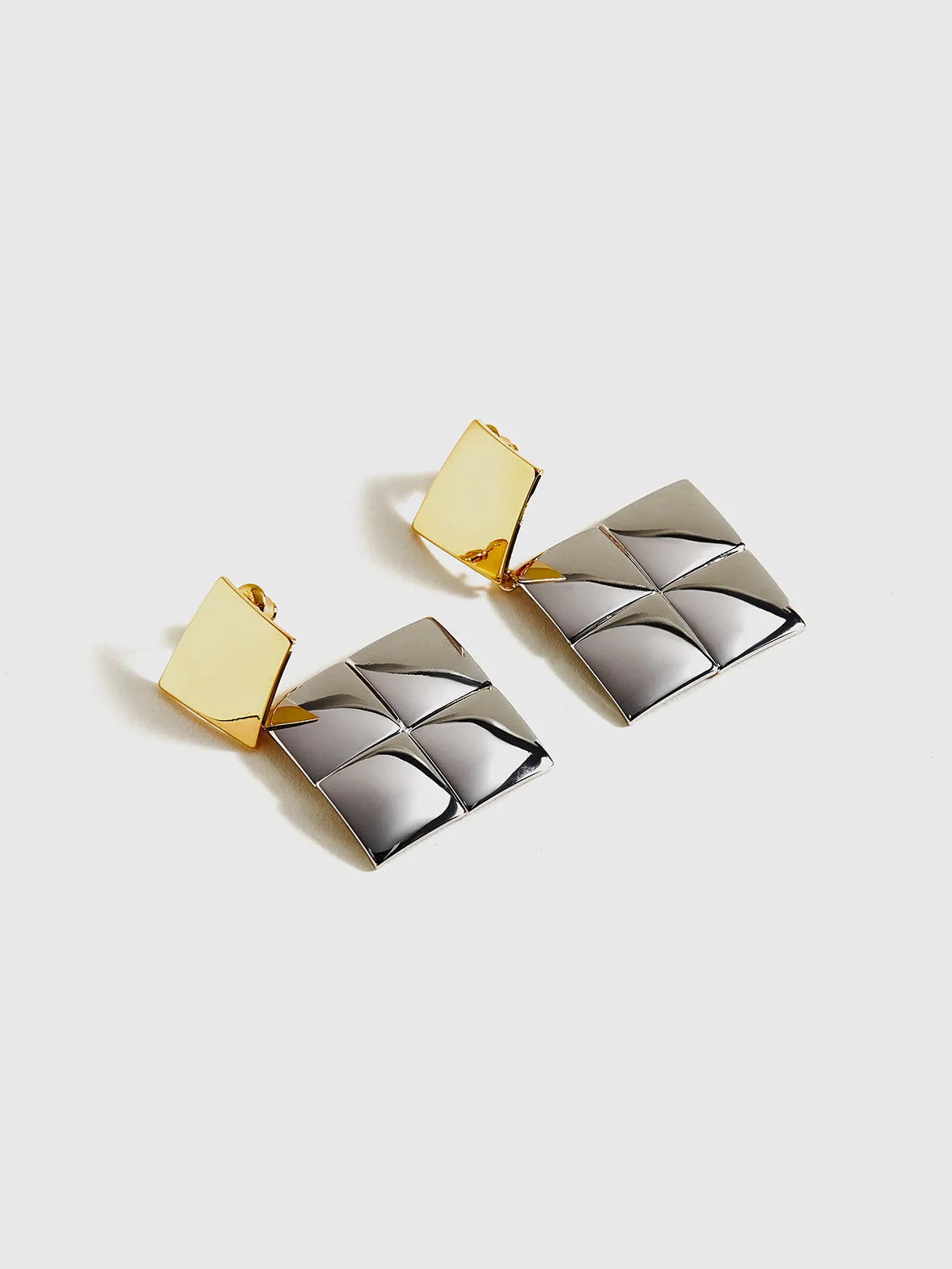 Contrast Color Square Pendant Earrings sold by COMMENSE