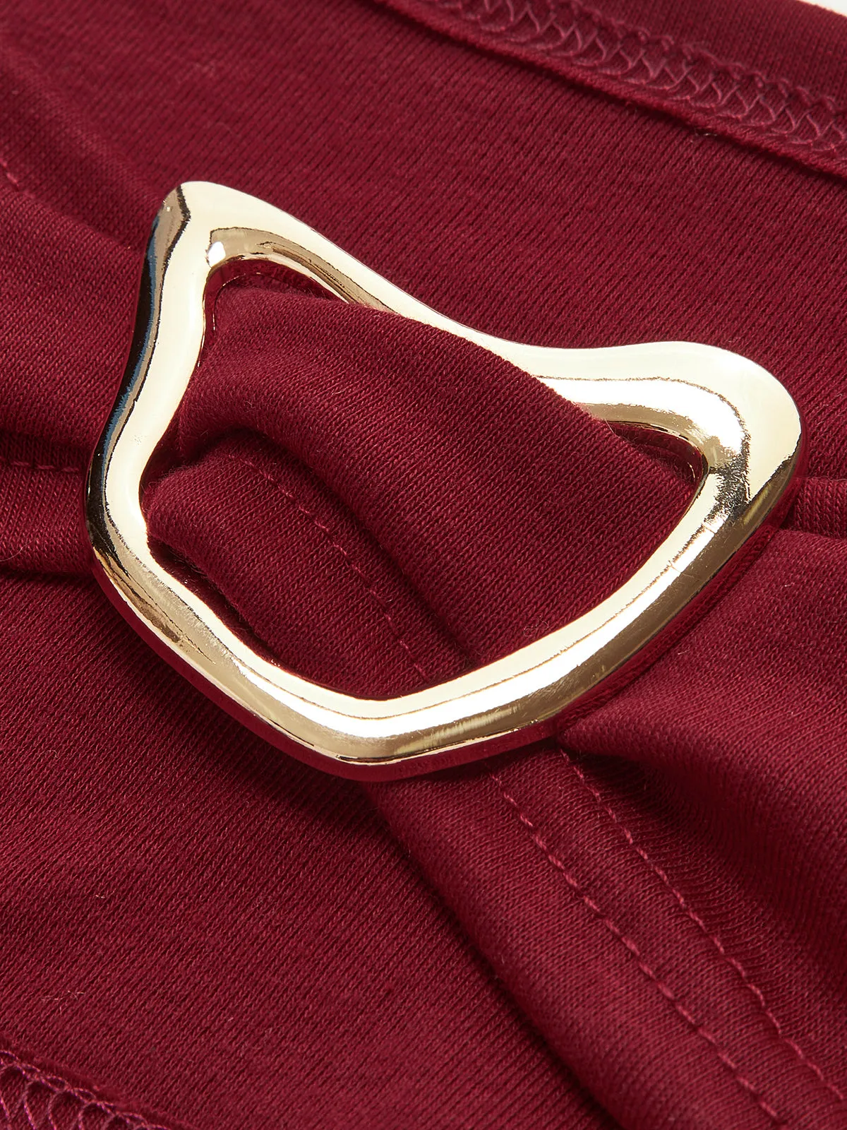 Plain Cutout Long Sleeve T-Shirt sold by COMMENSE product image thumbnail 2