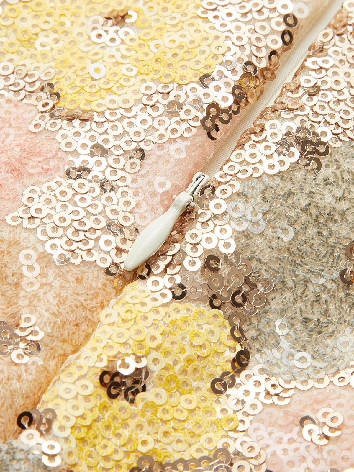 Floral Sequins Zipper Mini Skirt sold by COMMENSE product image thumbnail 3