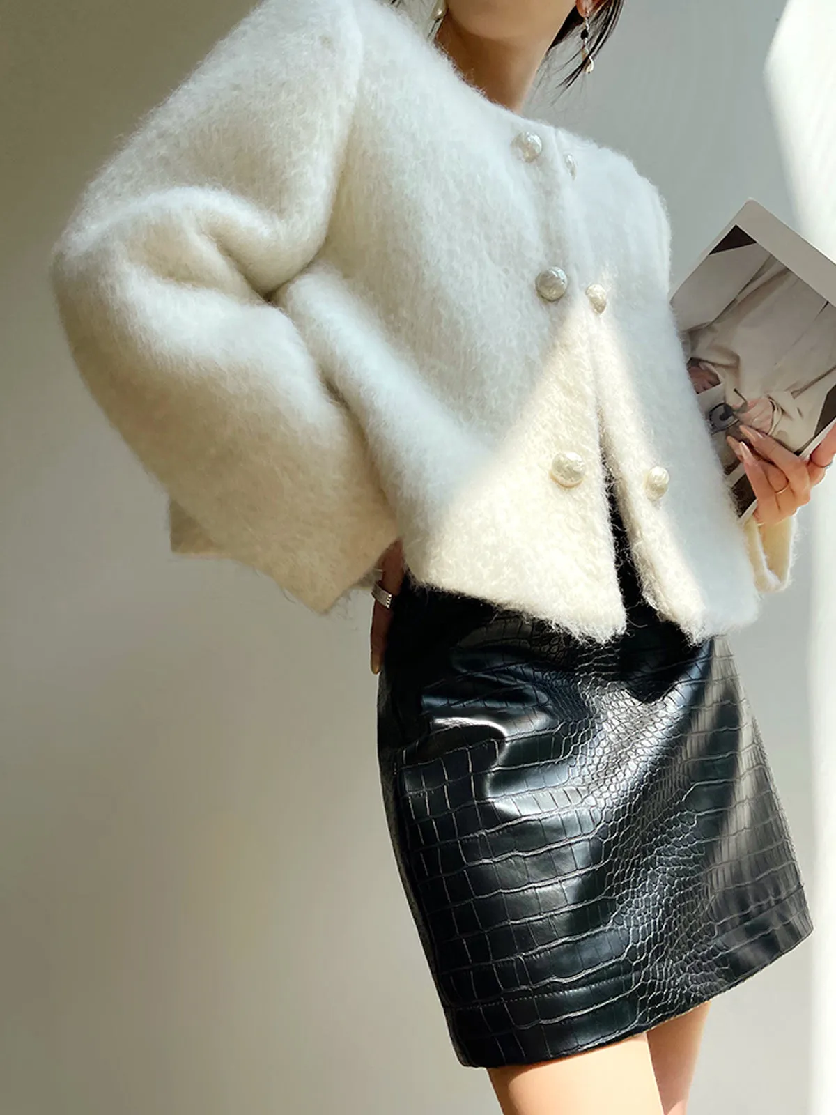 Fuzzy Button Short Wool Coat sold by COMMENSE product image thumbnail 3