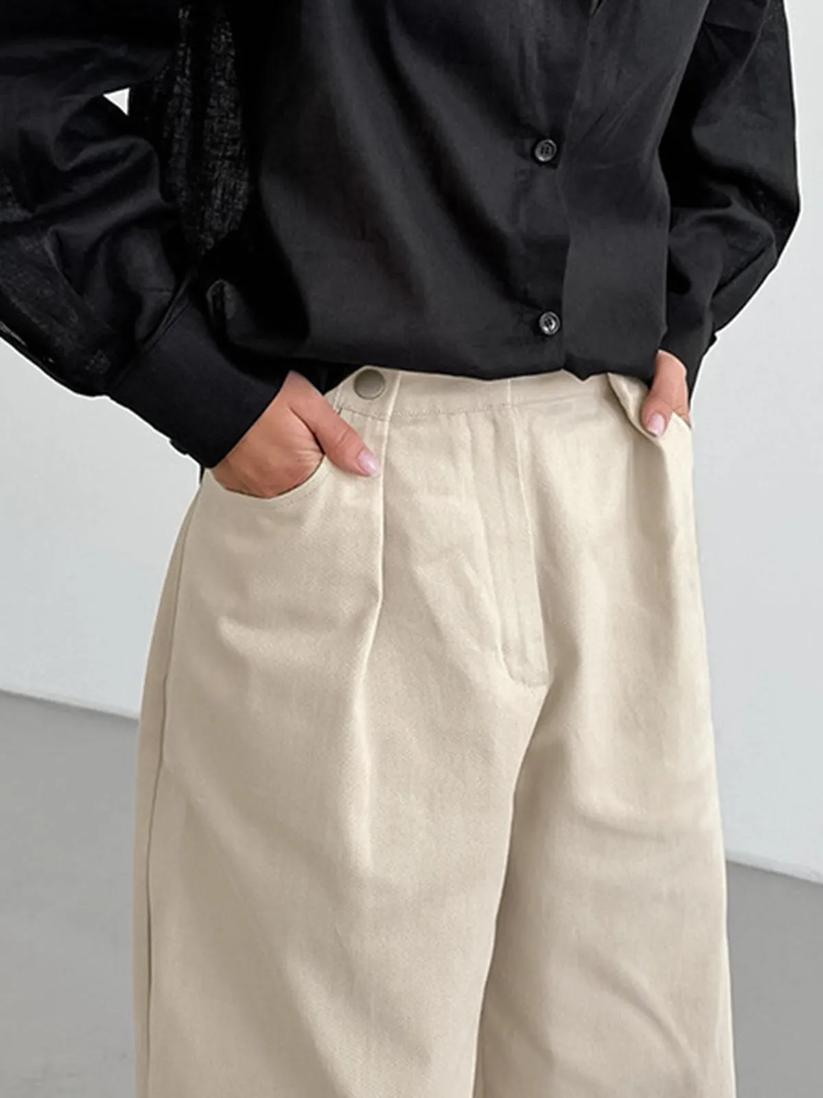 Cotton Versatile Wide-Leg Pants sold by COMMENSE product image thumbnail 4