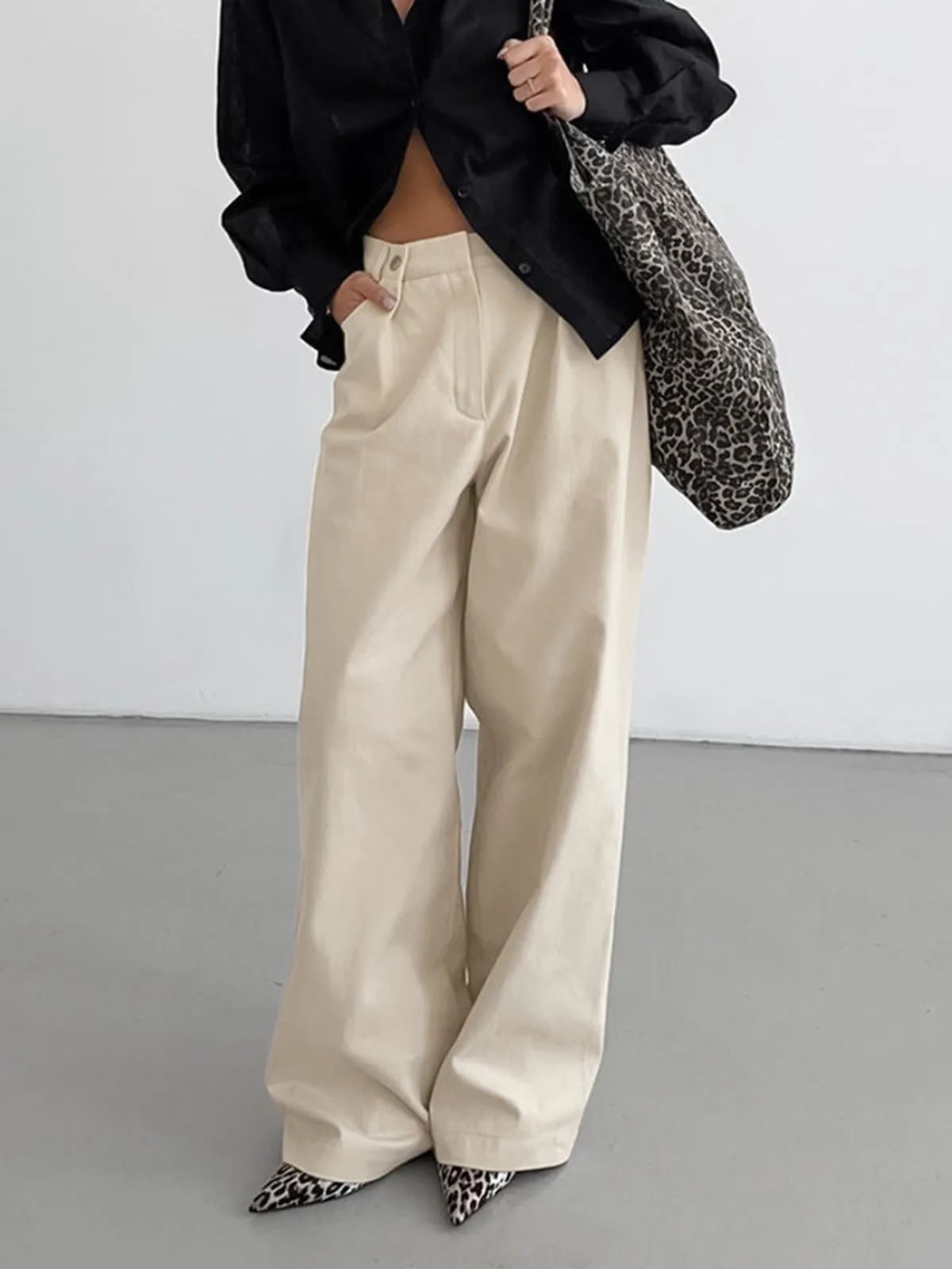 Cotton Versatile Wide-Leg Pants sold by COMMENSE