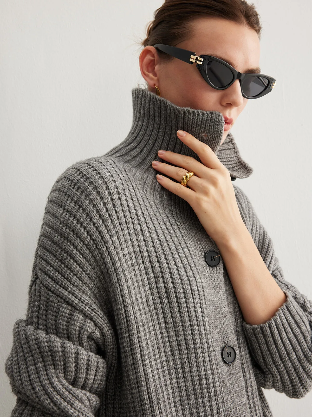 Ribbed Button Knit Long Outerwear sold by COMMENSE product image thumbnail 5