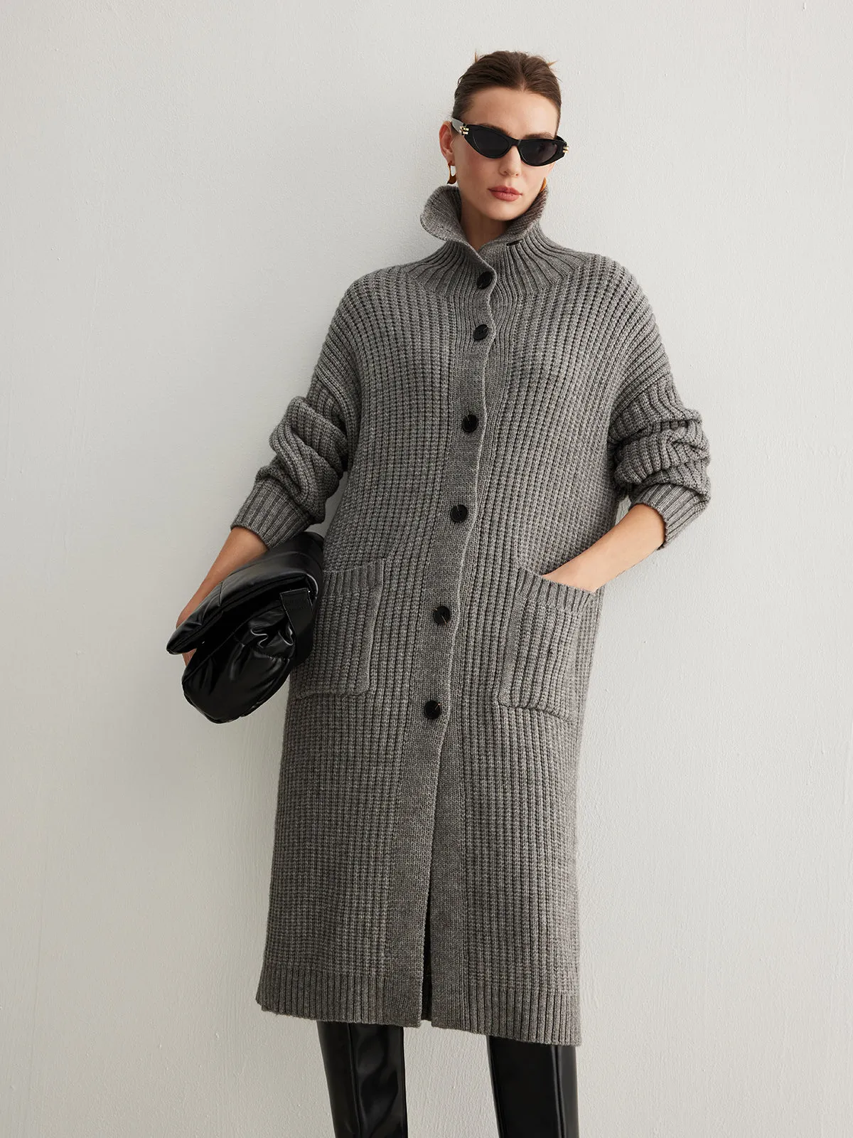 Ribbed Button Knit Long Outerwear sold by COMMENSE product image thumbnail 3