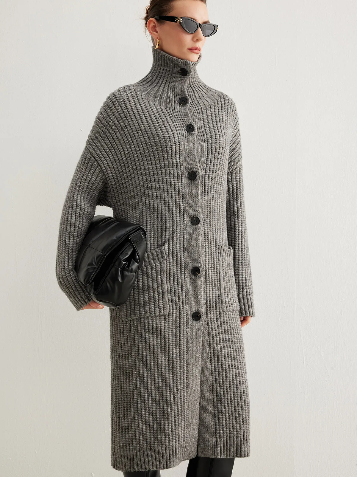 Ribbed Button Knit Long Outerwear sold by COMMENSE product image thumbnail 4