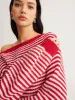 Contrast Trim Striped Swaeter sold by COMMENSE