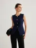 Split Button Down Slim Vest sold by COMMENSE