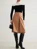 Magnet Closure Pockets Pleated Skirt sold by COMMENSE