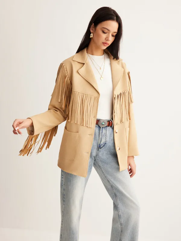 Boheme Tassel Suede Blazer sold by COMMENSE