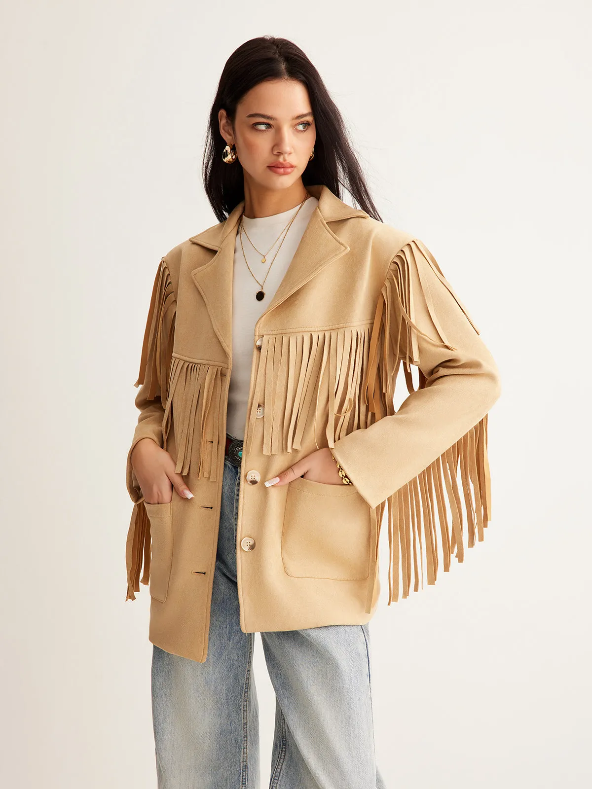 Boheme Tassel Suede Blazer sold by COMMENSE product image thumbnail 2