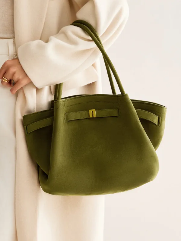 Suede Pleated Top Handle Bag sold by COMMENSE