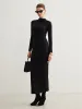 Tulle-Sleeve Plain Slim Dress sold by COMMENSE